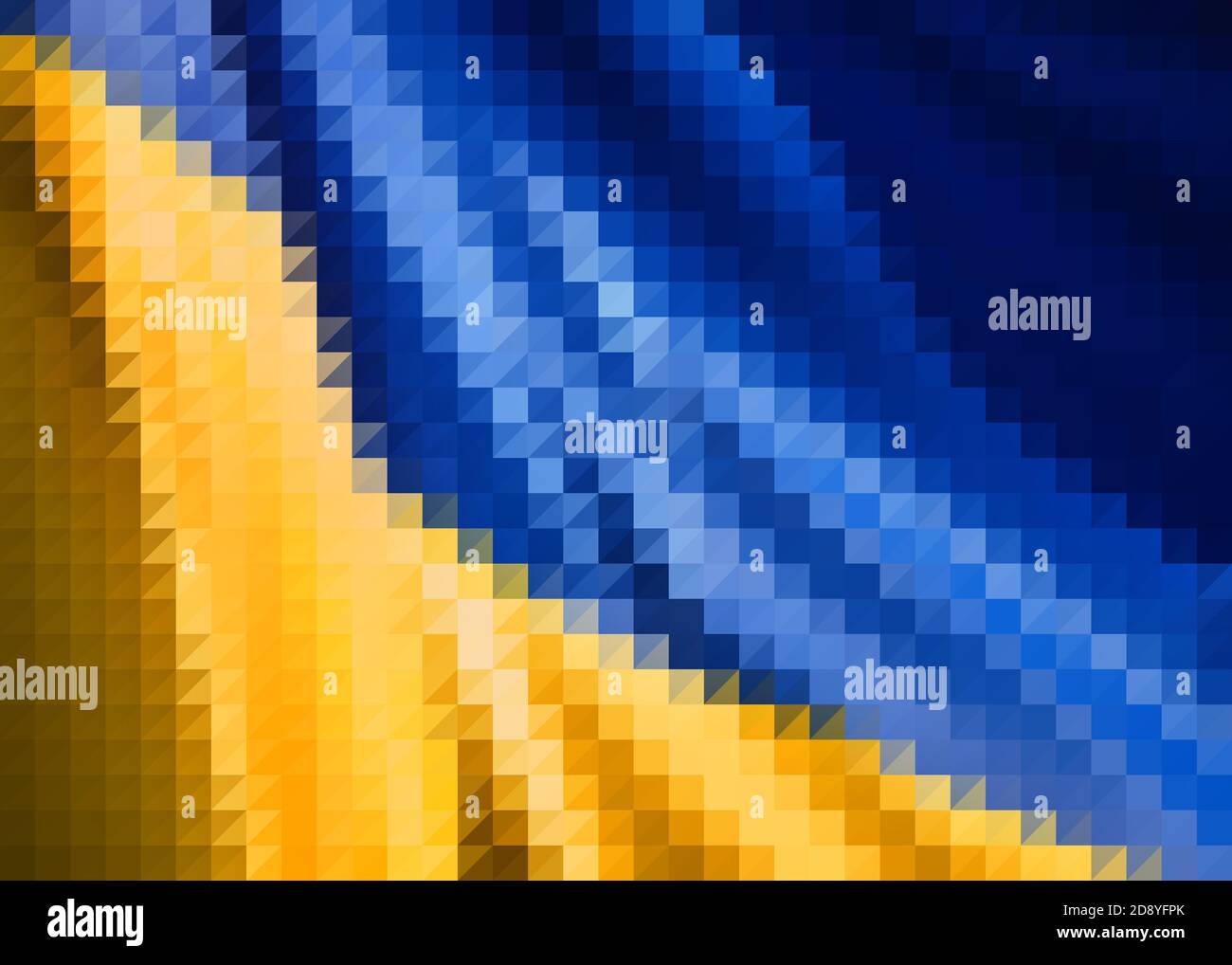 Drapeau ukrainien abstrait. Design moderne. Arrière-plan en mosaïque abstraite pour le design Banque D'Images