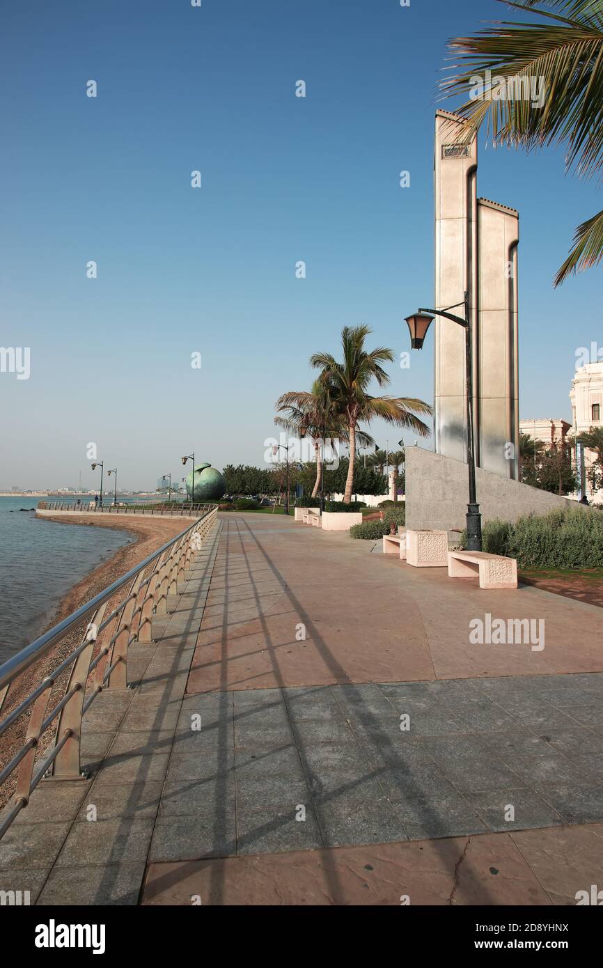 La promenade sur la mer Rouge, Jeddah, Arabie Saoudite Banque D'Images