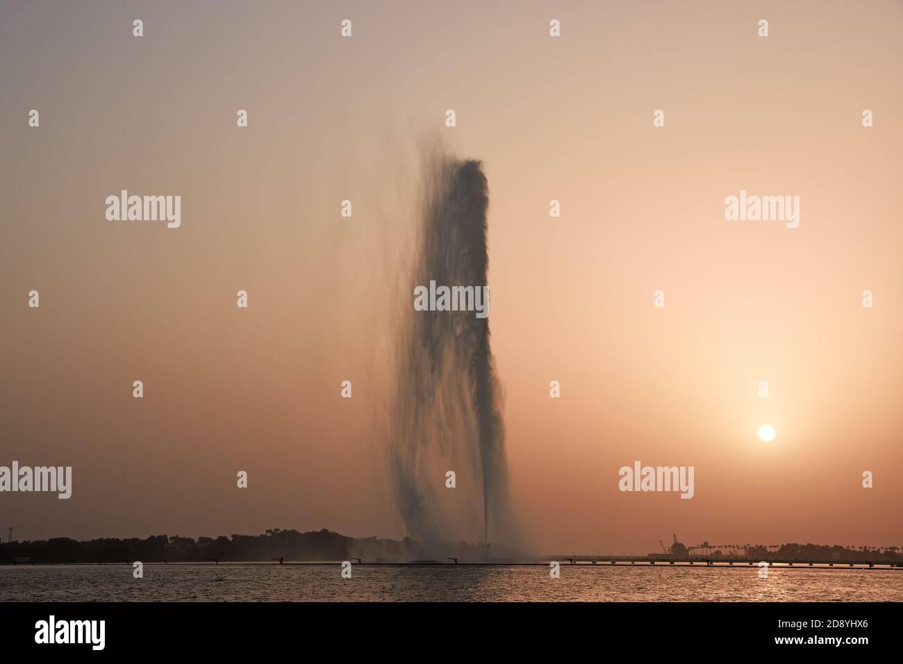 La fontaine du roi Fahd en mer Rouge, Djeddah, Arabie Saoudite Banque D'Images