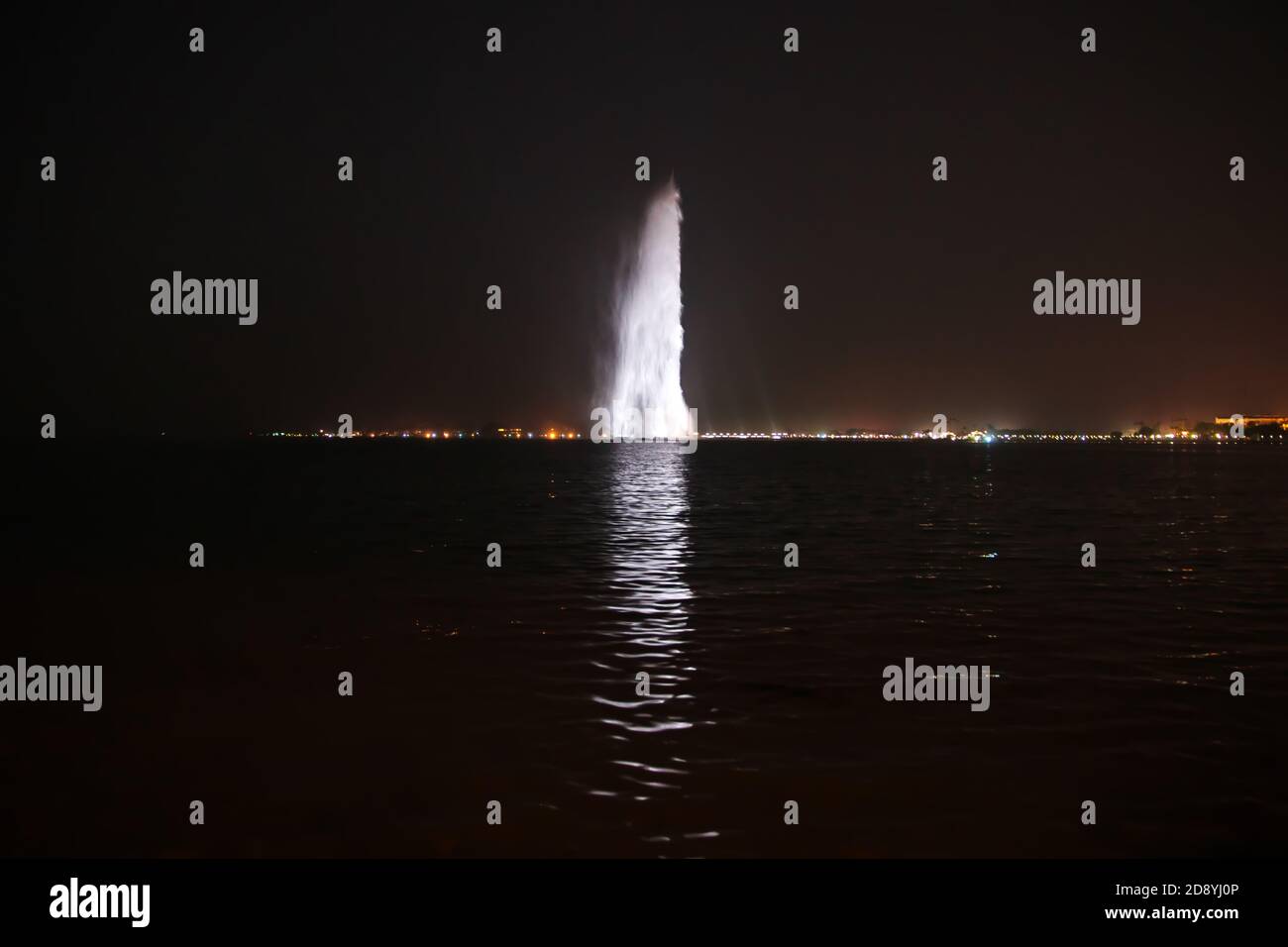 La fontaine du roi Fahd en mer Rouge, Djeddah, Arabie Saoudite Banque D'Images