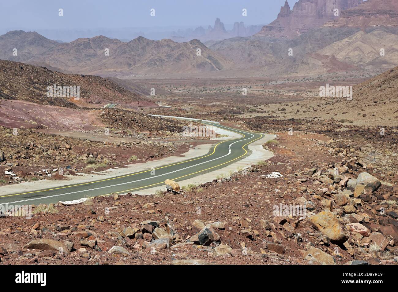 La route dans le Grand Canyon d'Al Shaq, Arabie Saoudite Banque D'Images