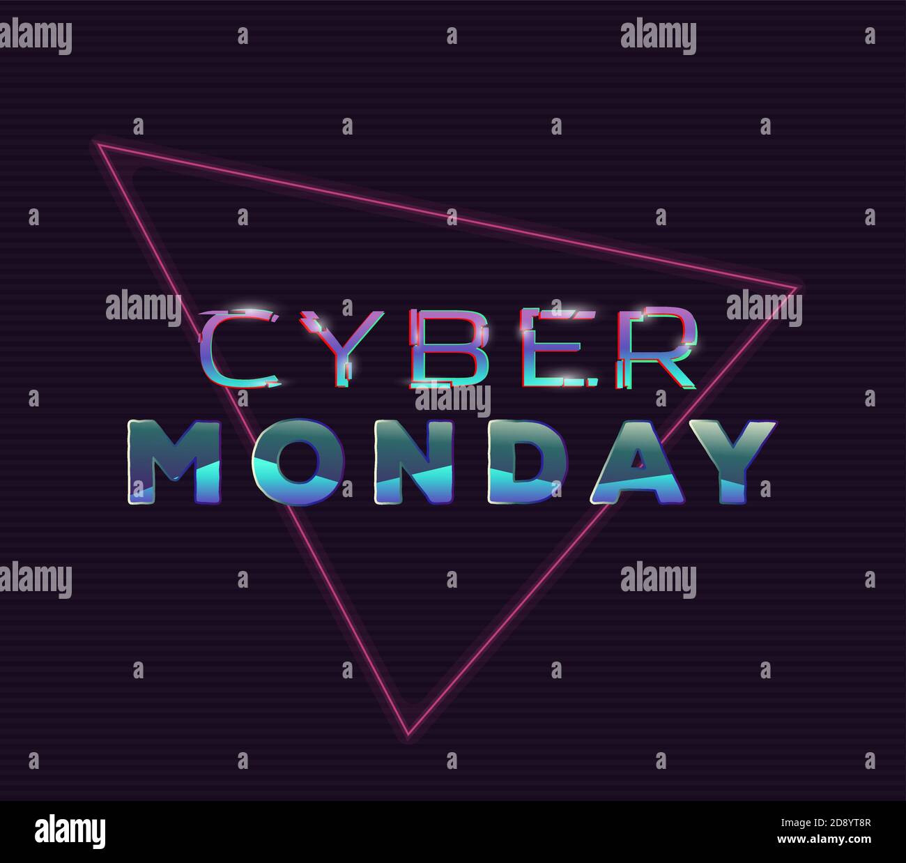 Cyber lundi Glitch texte Illustration de Vecteur