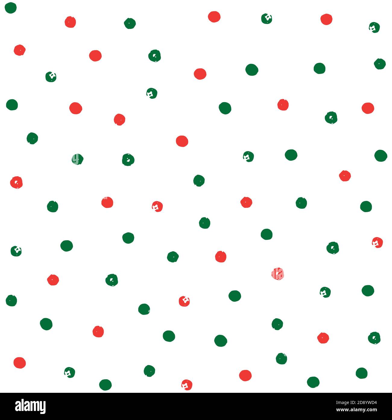 Arrière-plan à pois vectoriels de Noël. Point de polka rouge et vert sur fond blanc. Arrière-plan à pois Illustration de Vecteur