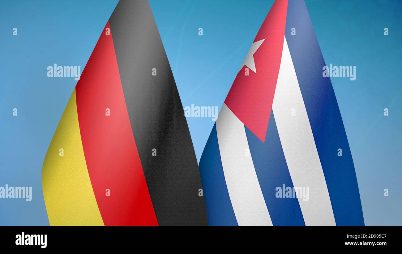 L'Allemagne et Cuba sont deux drapeaux Banque D'Images