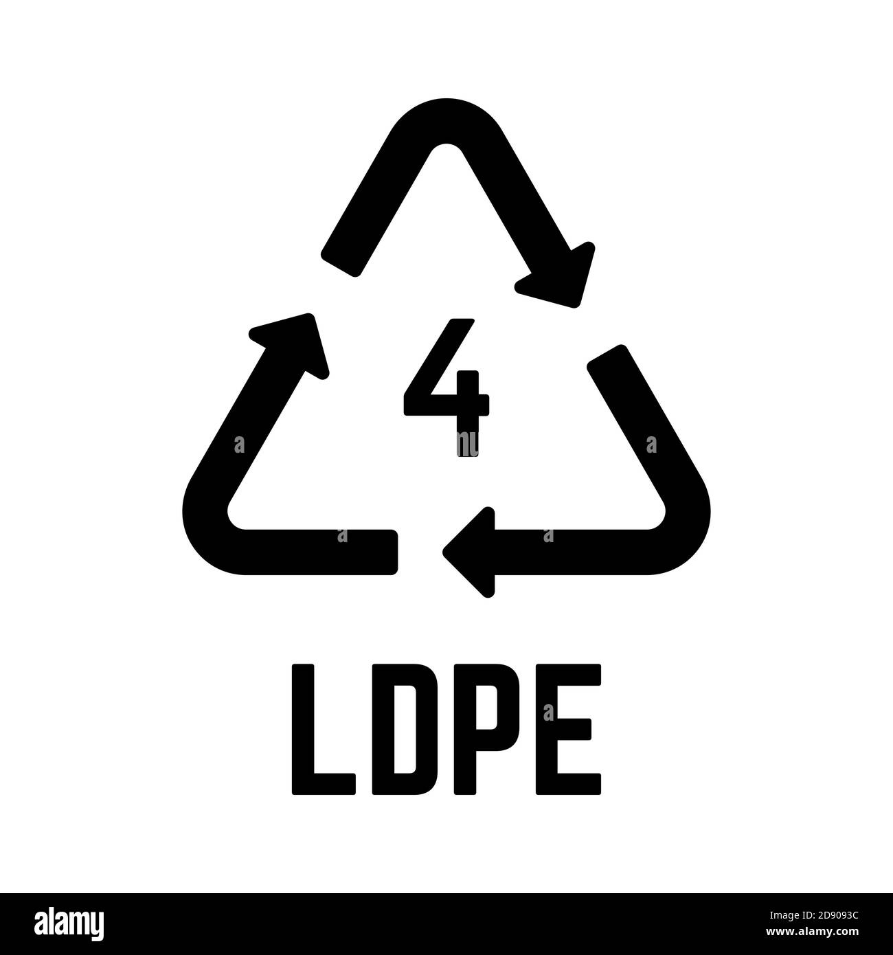 Code d'identification de la résine LDPE isolé sur blanc Illustration de Vecteur