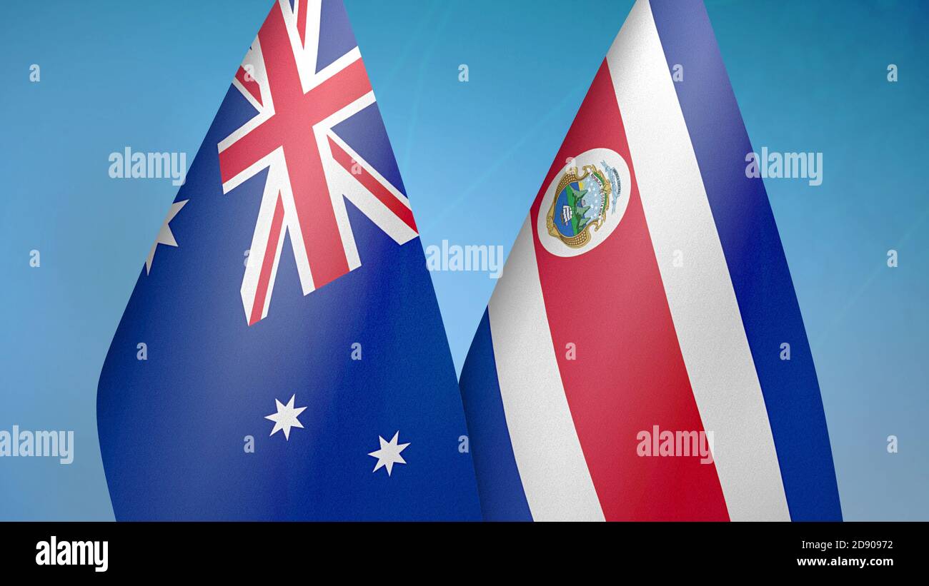 L'Australie et le Costa Rica deux drapeaux Banque D'Images