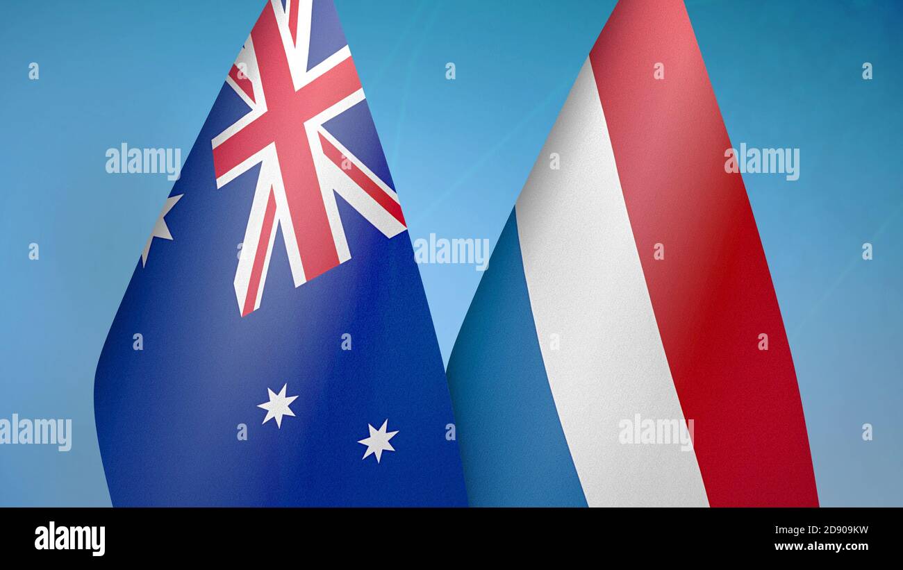 Australie et pays-Bas deux drapeaux Banque D'Images
