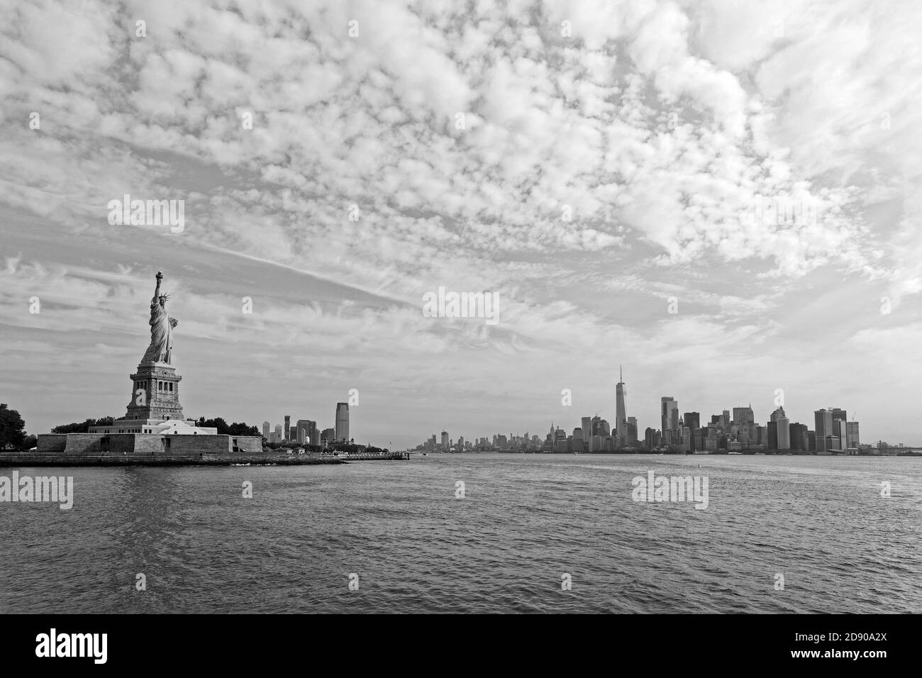 NEW YORK CITY, Etats-Unis, 12 septembre 2017 : la Statue de la liberté, une colossale sculpture néoclassique sur Liberty Island, cadeau des Français à Banque D'Images