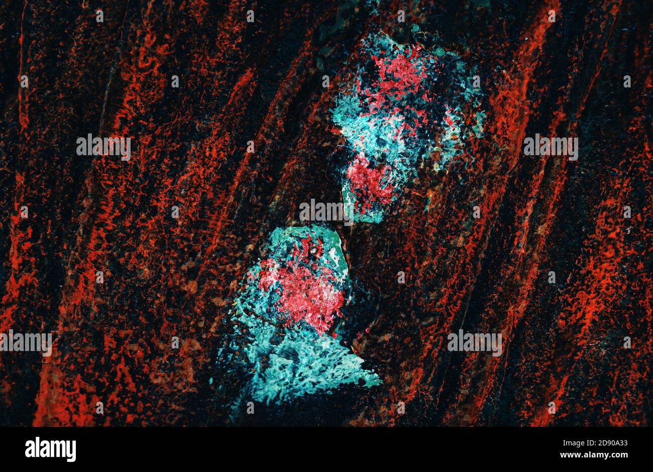 Fond en métal rouillé abstrait multicolore. Fond en fer recouvert de rouille et de peinture multicolore Banque D'Images