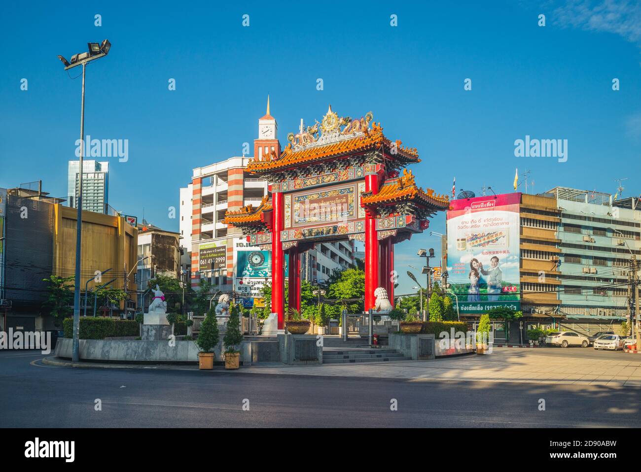 15 septembre 2019 : Chinatown Gate à Bangkok, Thaïlande. Le quartier chinois de Bangkok a été fondé en 1782 lorsque la ville a été créée comme capitale du Rat Banque D'Images