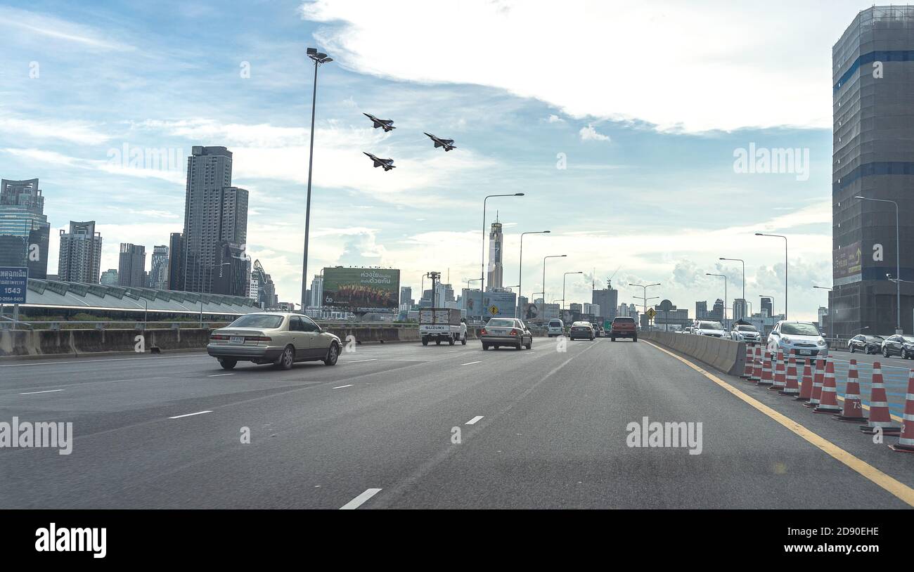 Trois avions militaires ont été détournés de la base aérienne, Bangkok Thaïlande Banque D'Images
