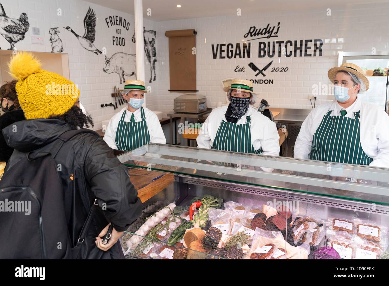 Rudys Vega Butcher Delicatessen ouvre à Islington Londres. Banque D'Images