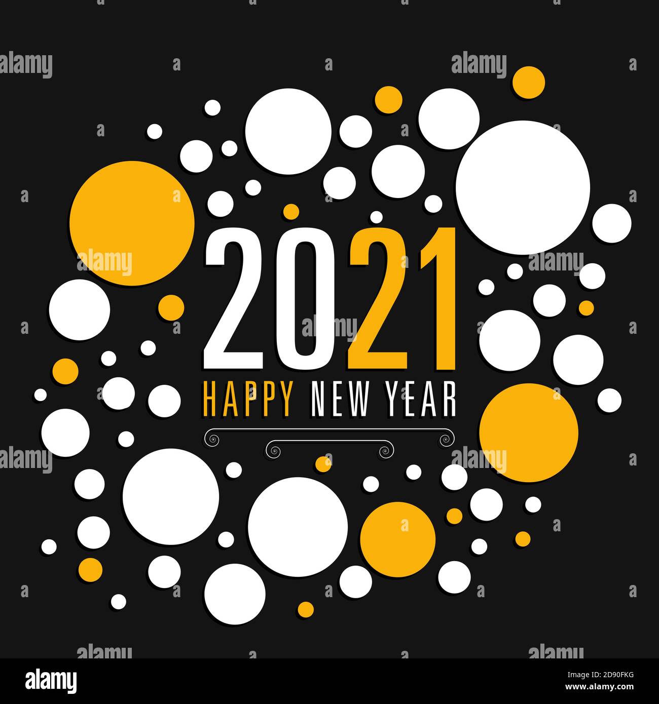 Bonne année 2021 vecteur de conception de texte. Illustration de Vecteur