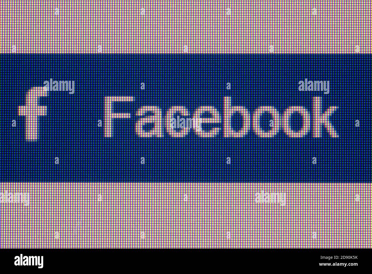 Moscou, Russie - 02 novembre 2020 : gros plan extrême du bouton Facebook sur le site. Banque D'Images
