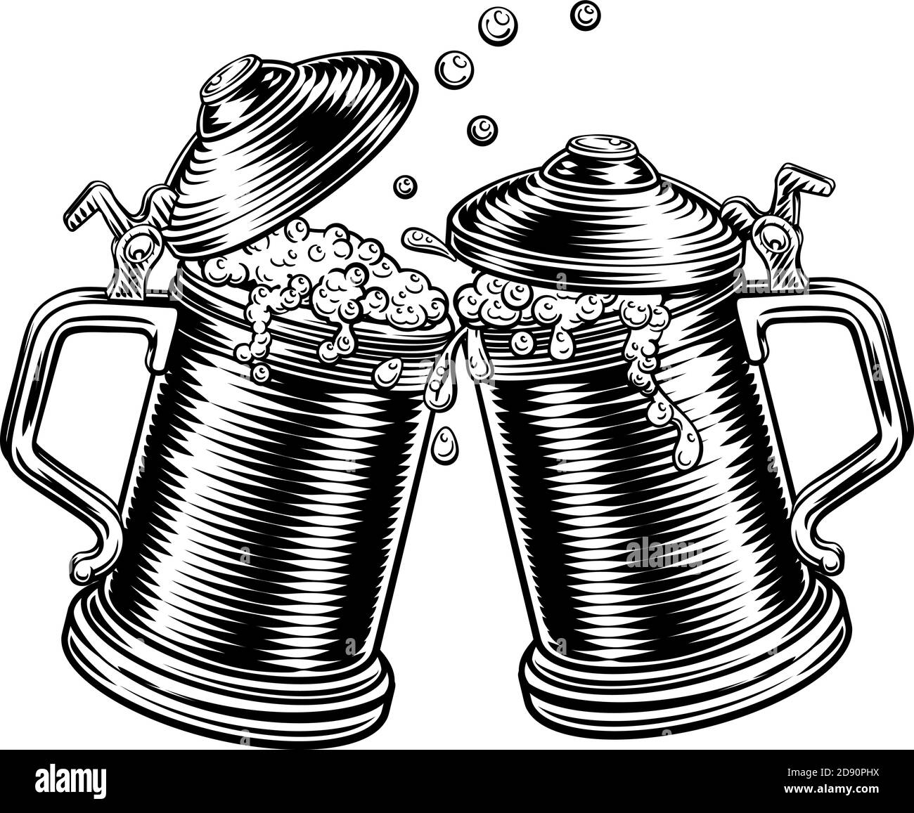 Stein de bière Oktoberfest allemand Pint Tankard Mugs Illustration de Vecteur