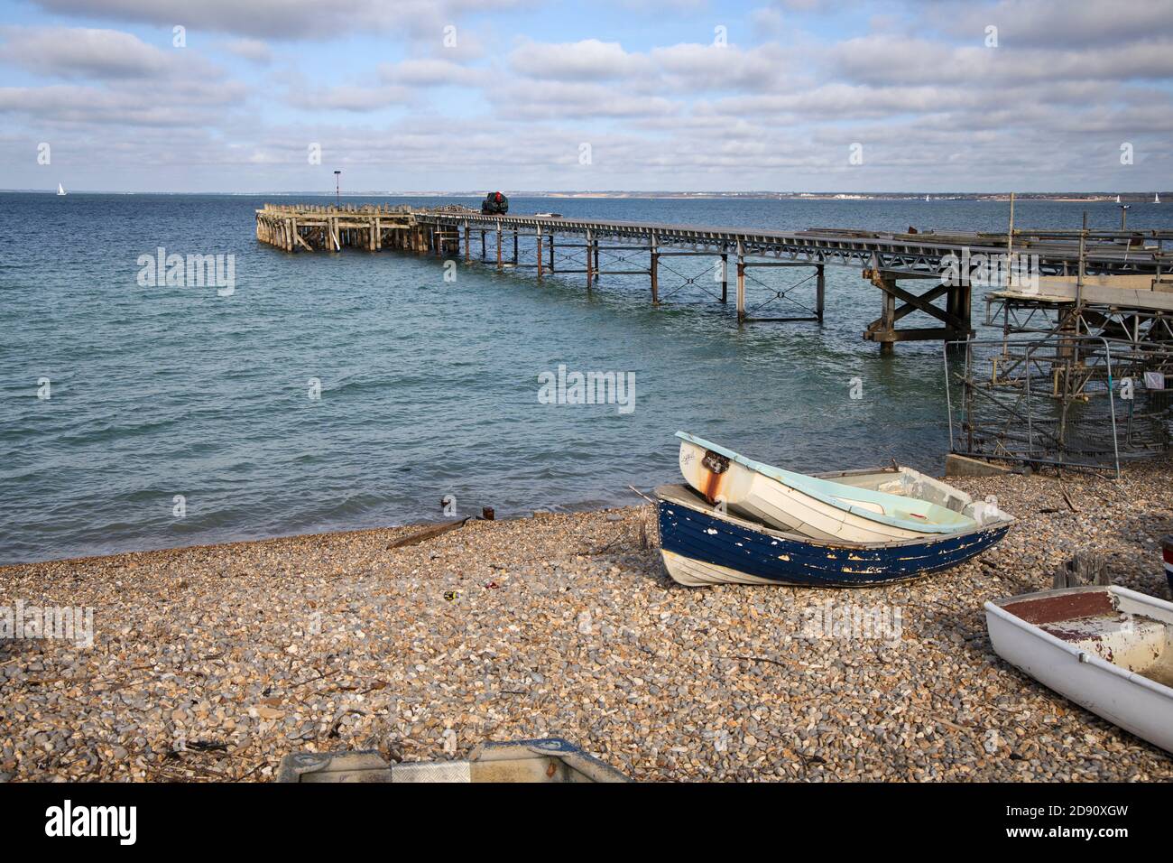 l'ancien quai de totland dans la baie de totland sur le île de wight Banque D'Images