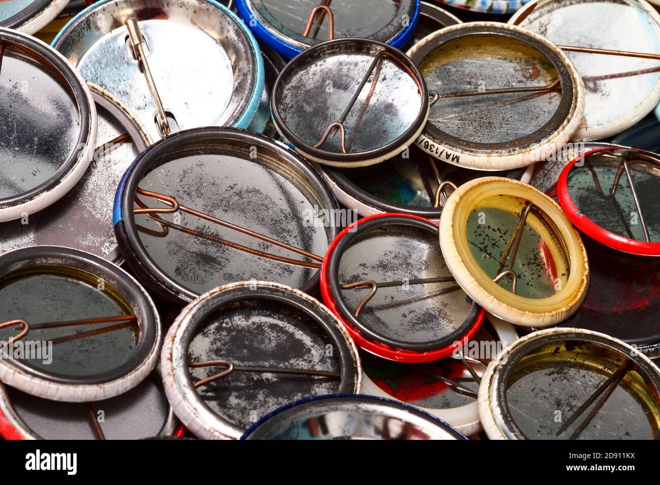 Collection d'anciens badges publicitaires Banque D'Images