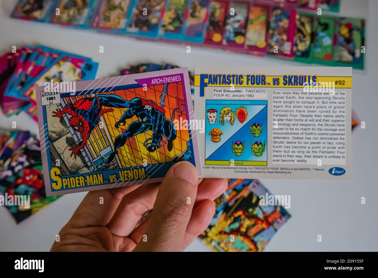 collection de cartes de collection superhéros Banque D'Images