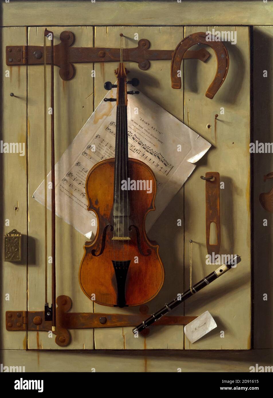 La vie toujours le violon et de la musique, William Michael Harnett, 1888, Metropolitan Museum of Art, Manhattan, New York City, USA, Amérique du Nord Banque D'Images