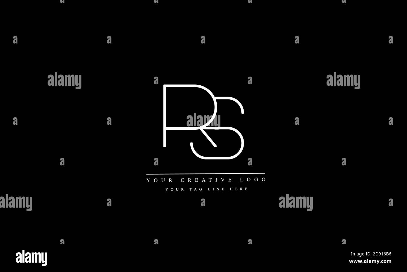 Modèle de monogramme RS SR abstrait Vector logo Banque D'Images