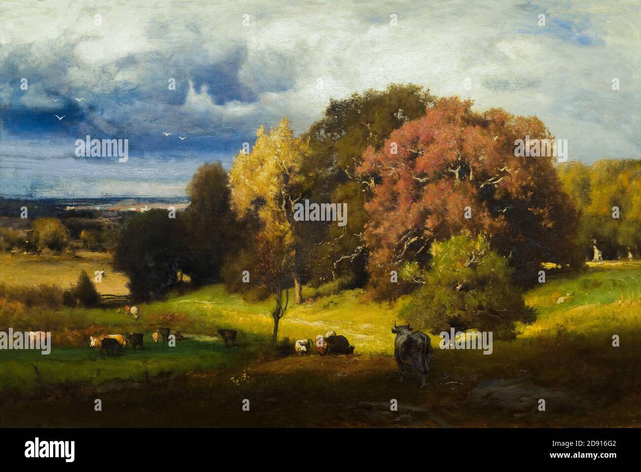 Automne Oaks, George Inness, vers 1878, Metropolitan Museum of Art, Manhattan, New York City, USA, Amérique du Nord Banque D'Images