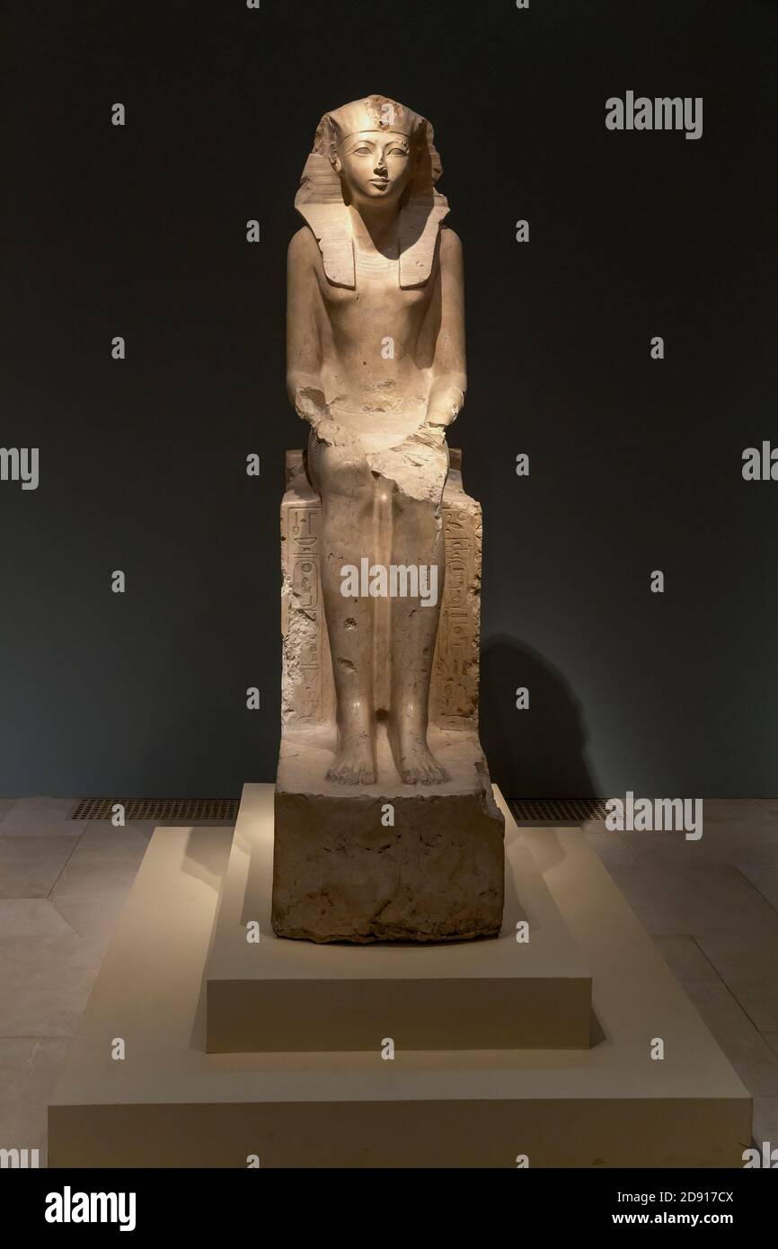Hatshepsout assis, Metropolitan Museum of Art, Manhattan, New York City, USA, Amérique du Nord Banque D'Images