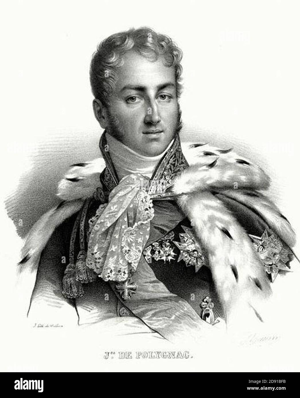 Jules Armand de Polignac 1780–1847. Banque D'Images