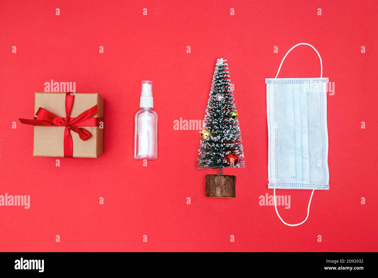 Célébration de Noël en période de pandémie. Banque D'Images