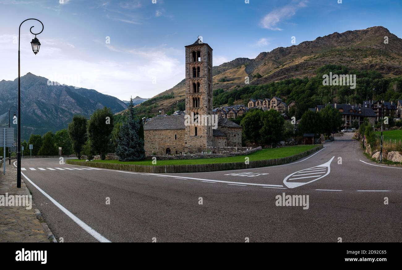 Sant Climent de Taull, une des églises romanes catalanes du Vall de Boí qui appartient au patrimoine mondial de l'UNESCO Banque D'Images