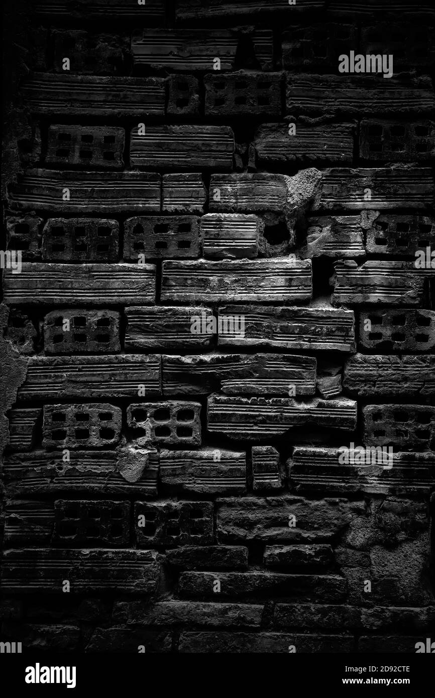 Arrière-plan en briques anciennes, détail de l'architecture ancienne Banque D'Images