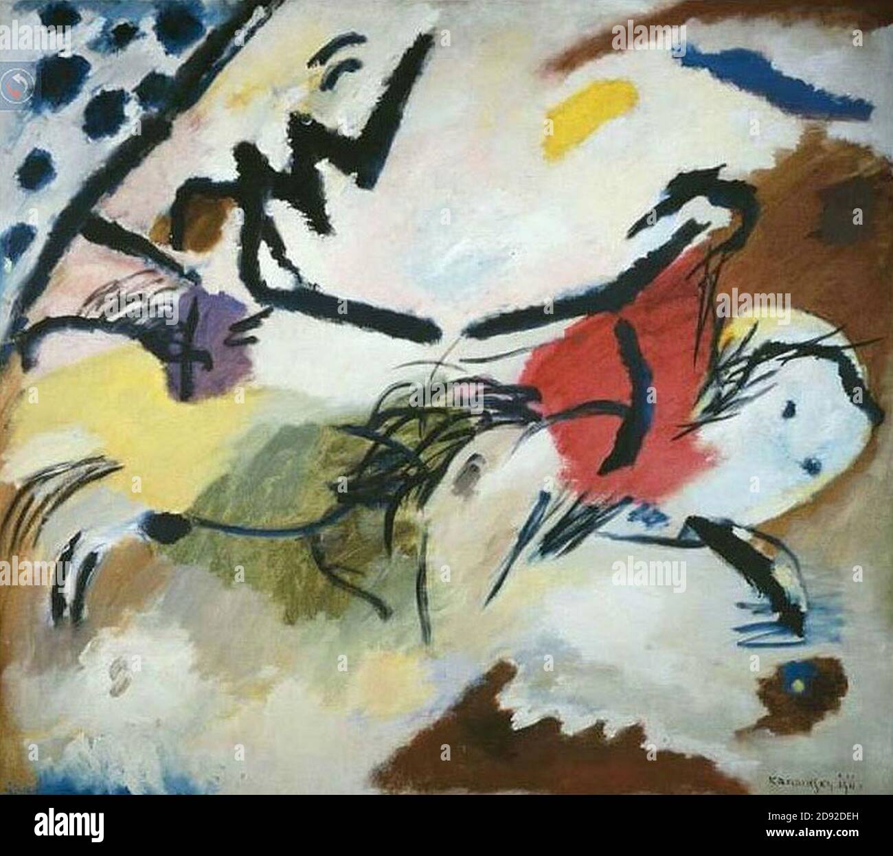 Kandinsky - improvisation 20 (deux chevaux) 1911. Banque D'Images