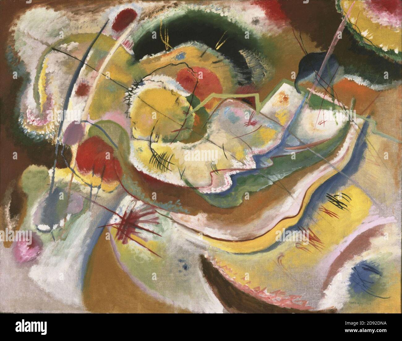 Kandinsky - petite peinture au jaune (improvisation), 1914. Banque D'Images