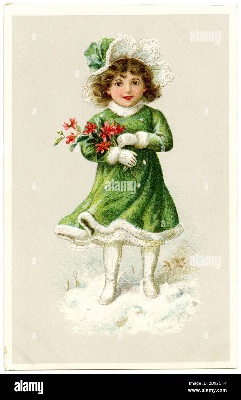 Noël dans un style vintage et ancien. Les enfants fêtent Noël. Banque D'Images