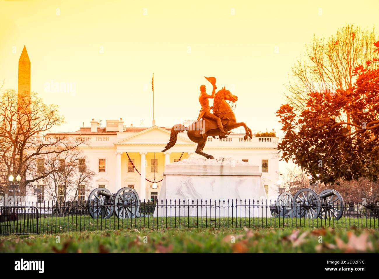 Statue d'Andrew Jackson près de la Maison Blanche à Washington, DC Banque D'Images