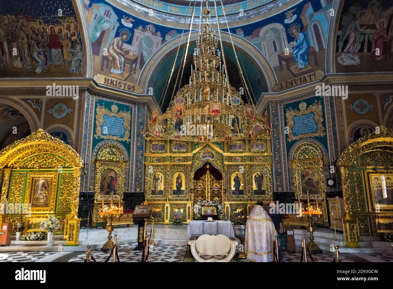 Intérieur de la cathédrale de la Nativité, Chisinau, Moldavie Banque D'Images