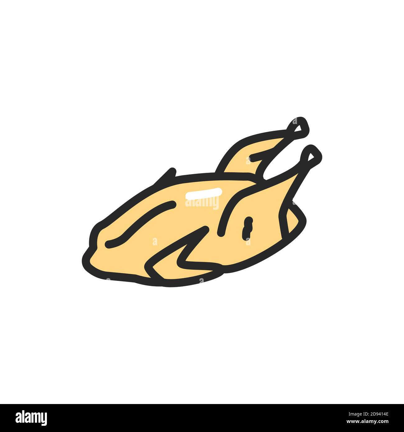 Icône de la ligne de couleur de la viande de caille. Pictogramme pour page Web, application mobile, Promo. Illustration de Vecteur