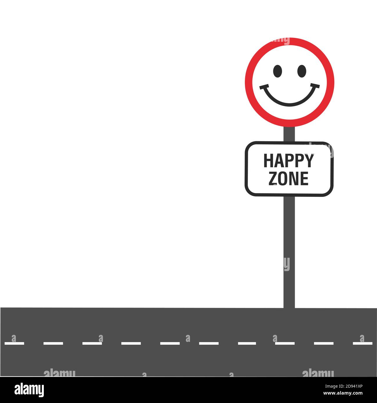 Souriez le panneau de signalisation. Zone heureuse. Illustration vectorielle. Illustration de Vecteur