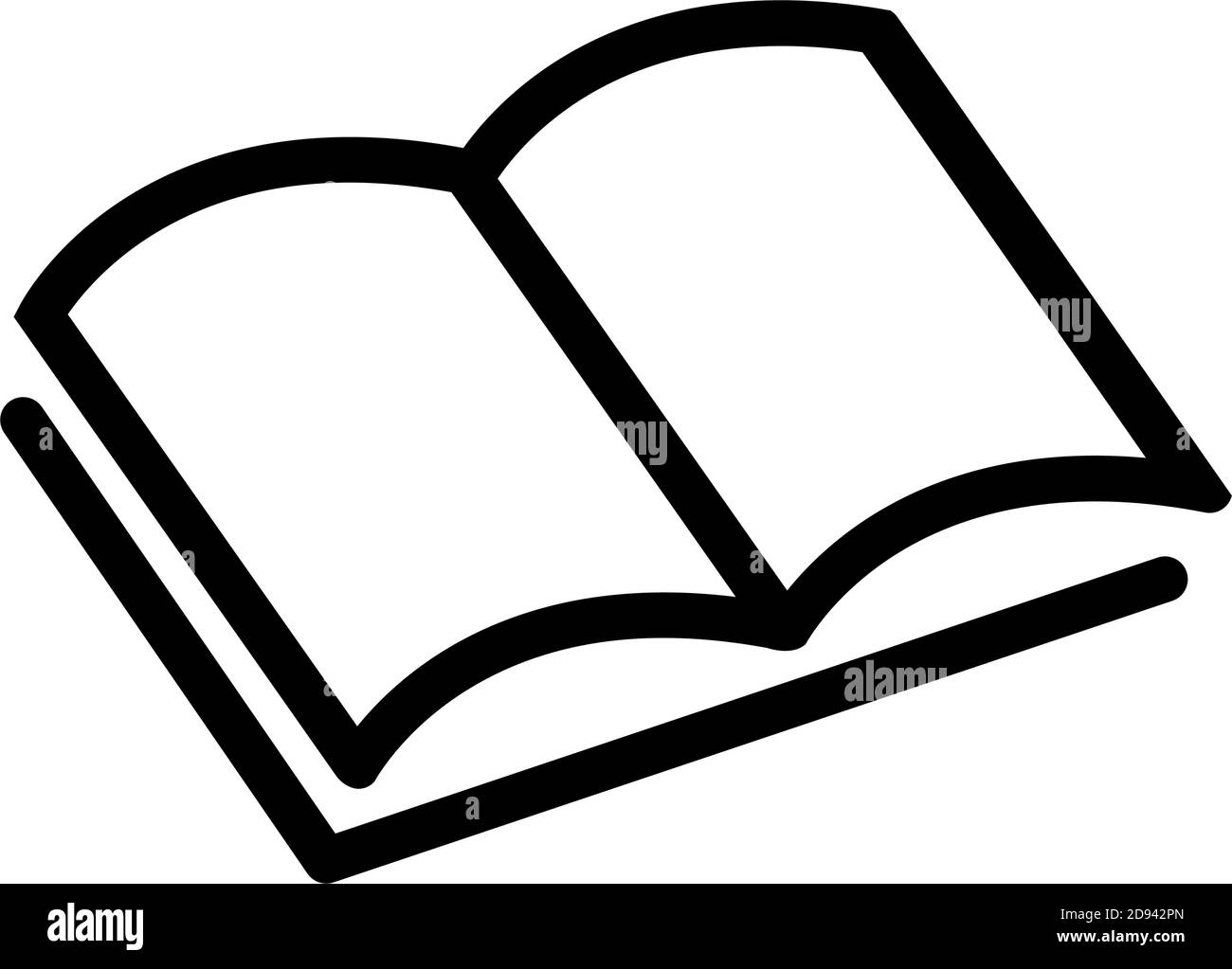 Icône noire avec un livre ouvert sur fond blanc. Symbole de la connaissance et de l'éducation. Illustration vectorielle isolée. Illustration de Vecteur