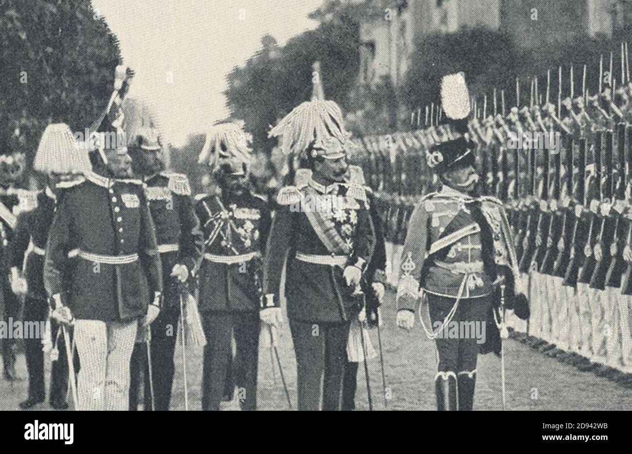 Kaiser Wilhelm II und König Umberto I von Italien à Potsdam. Banque D'Images