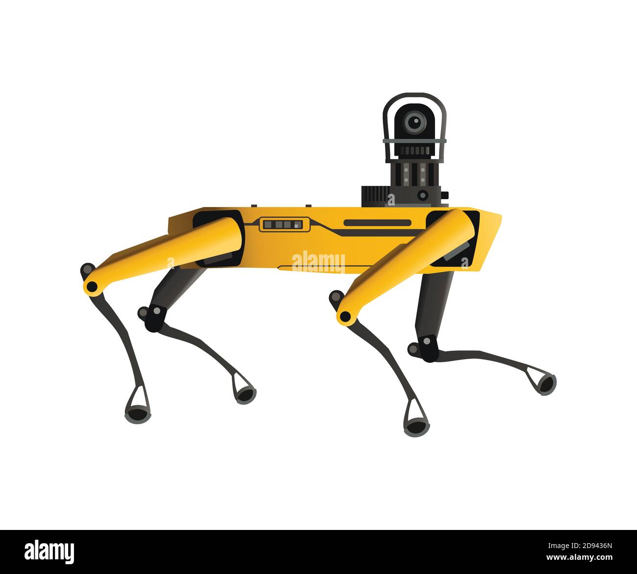 Illustration graphique à plat du vecteur de chien ROBOT DE SPOT. Illustration de Vecteur