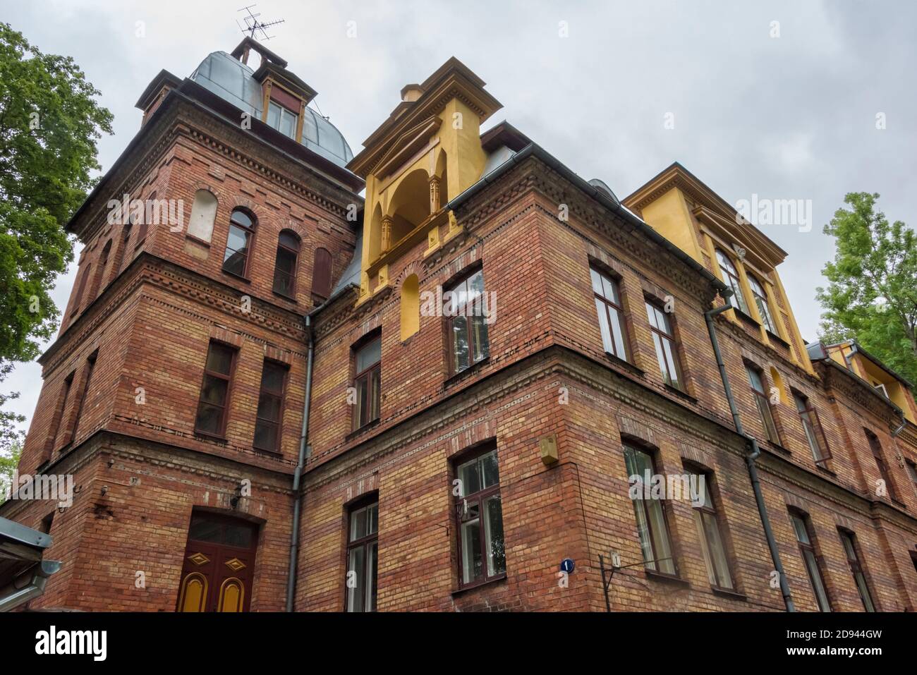 Bâtiment en brique rouge, Tartu, Estonie Banque D'Images