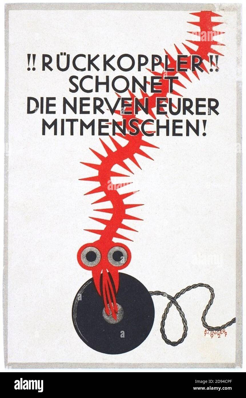 Julius Klinger-Rückkoppler-1927. Banque D'Images