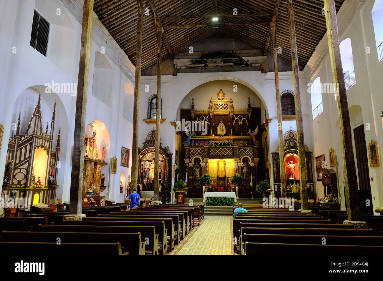 Panama City - église catholique de la Merced intérieur - Iglesia de la Merced en Casco Antiguo Banque D'Images