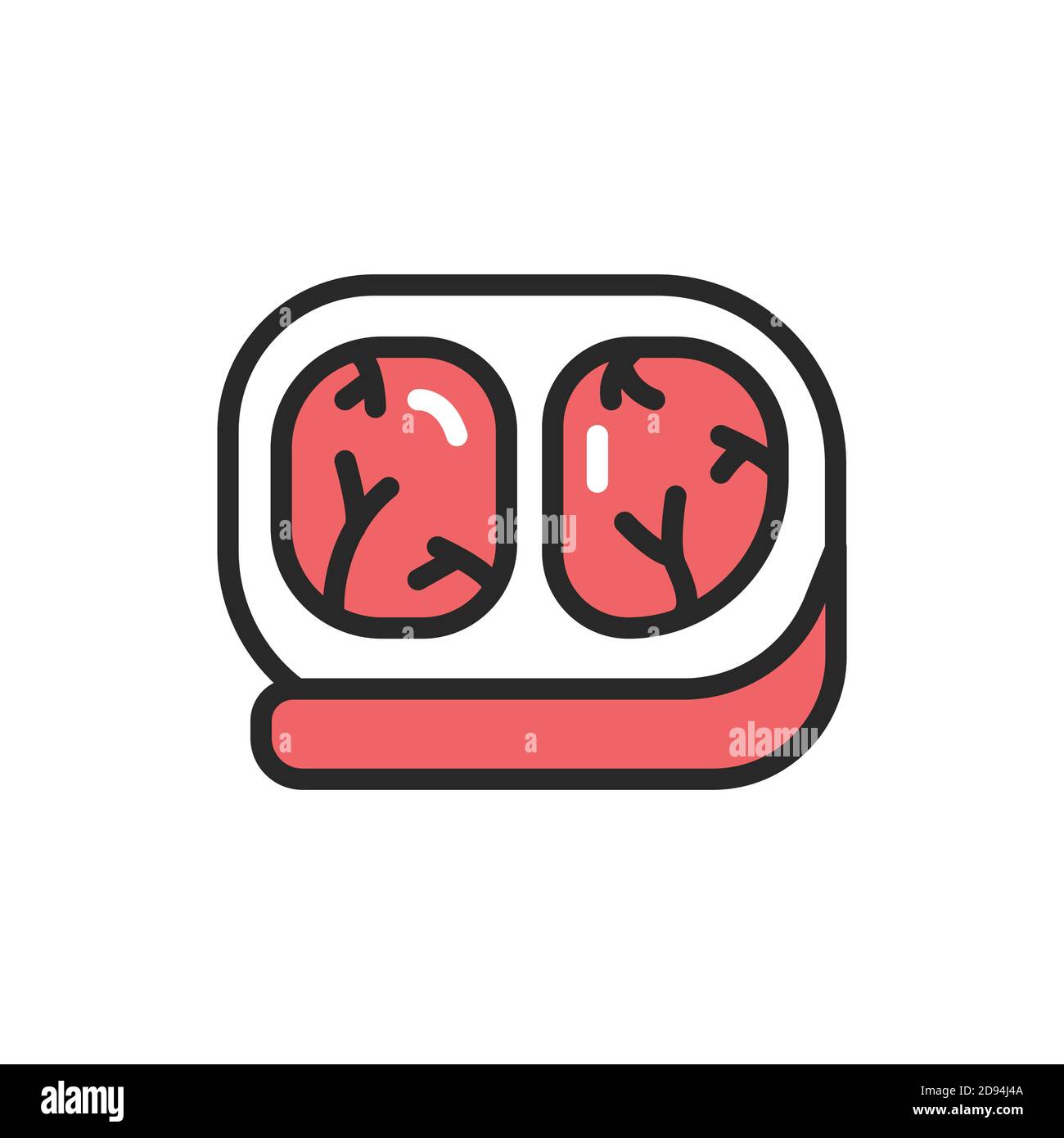 Icône de la ligne de couleur du steak de bœuf. Pictogramme pour page Web, application mobile, Promo. Illustration de Vecteur