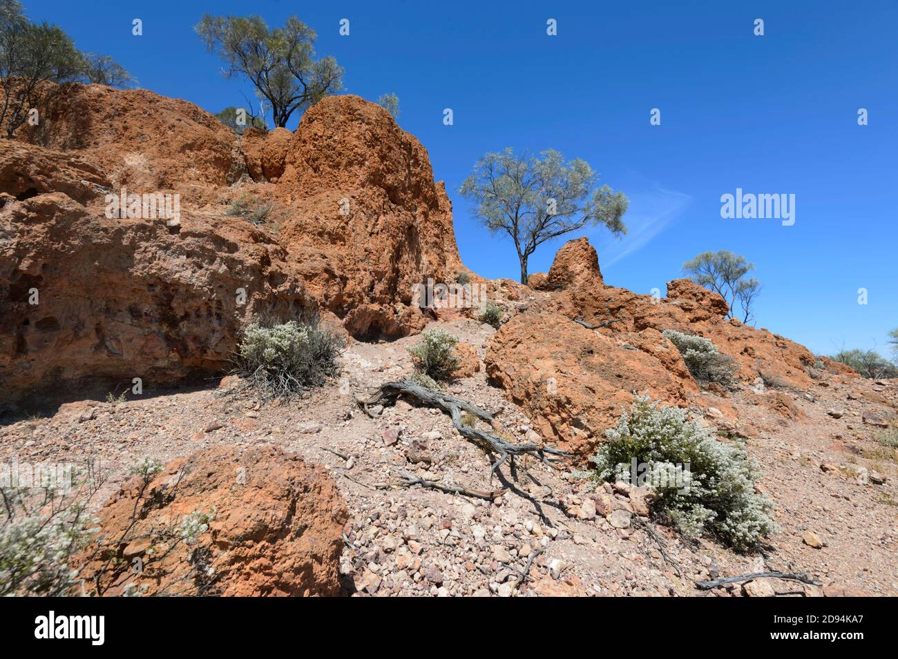 Rochers rouges à Baldy Top à Quilpie, Queensland, Queensland, Australie Banque D'Images