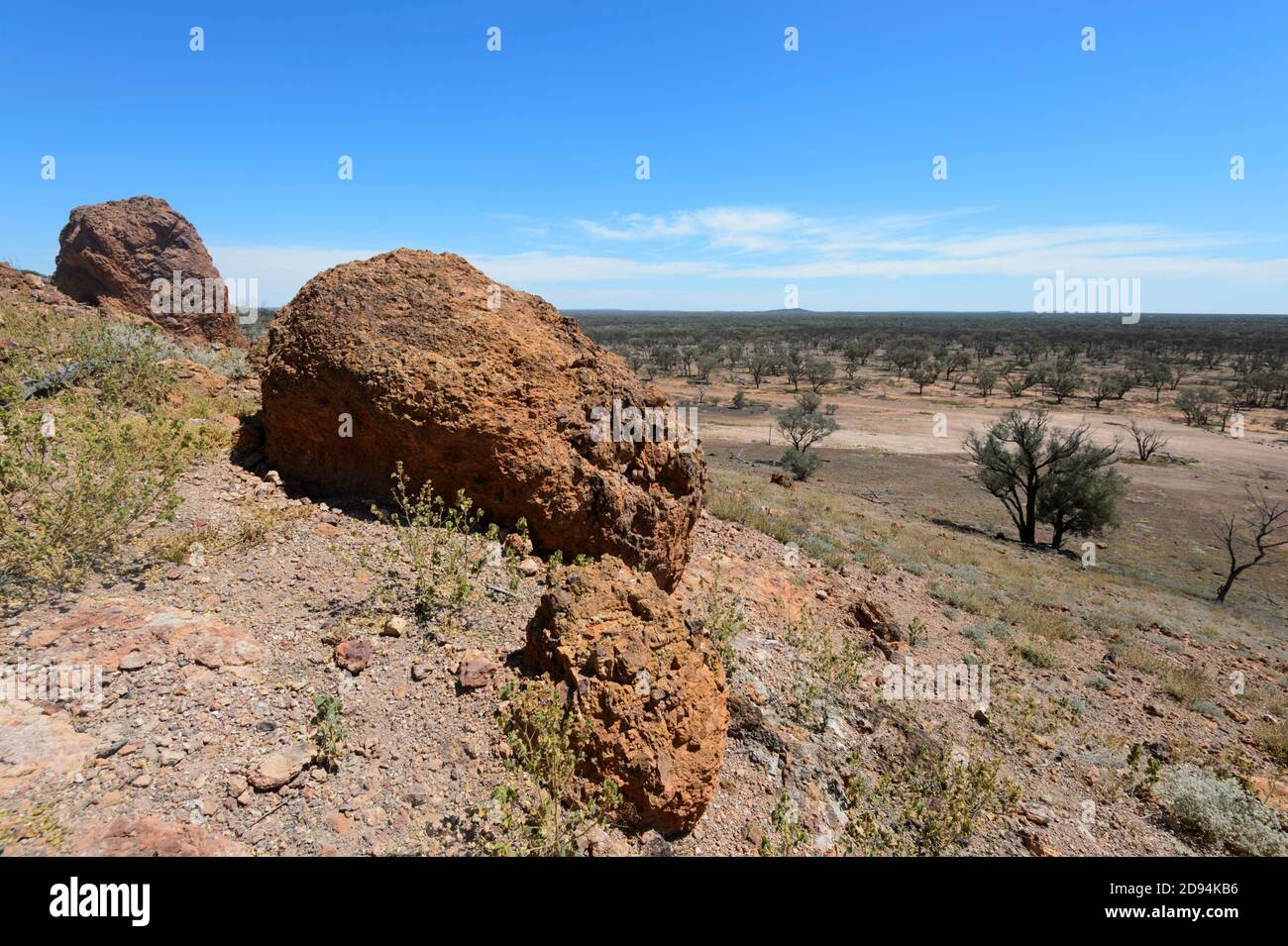 Vue panoramique depuis Baldy Top à Quilpie, Queensland, Queensland, Australie Banque D'Images
