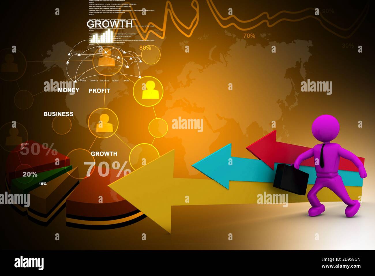 La direction du mouvement de la réussite Banque D'Images