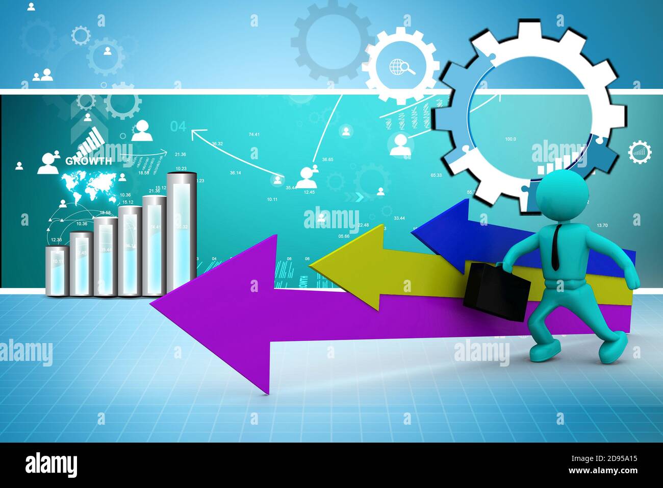 La direction du mouvement de la réussite Banque D'Images