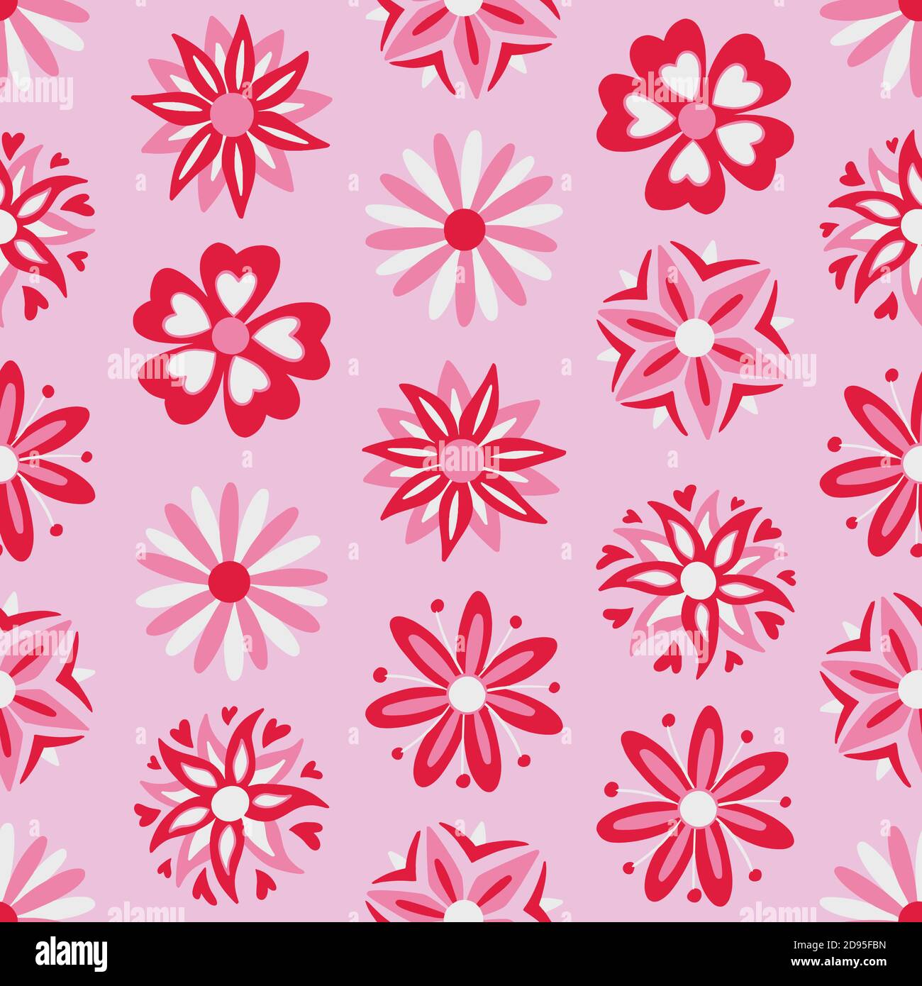 Motif fleuri rose abstrait sans couture. Motif d'illustration vectoriel pour la surface, le motif de t-shirt, l'impression, l'affiche, l'icône, le Web, les motifs graphiques. Illustration de Vecteur