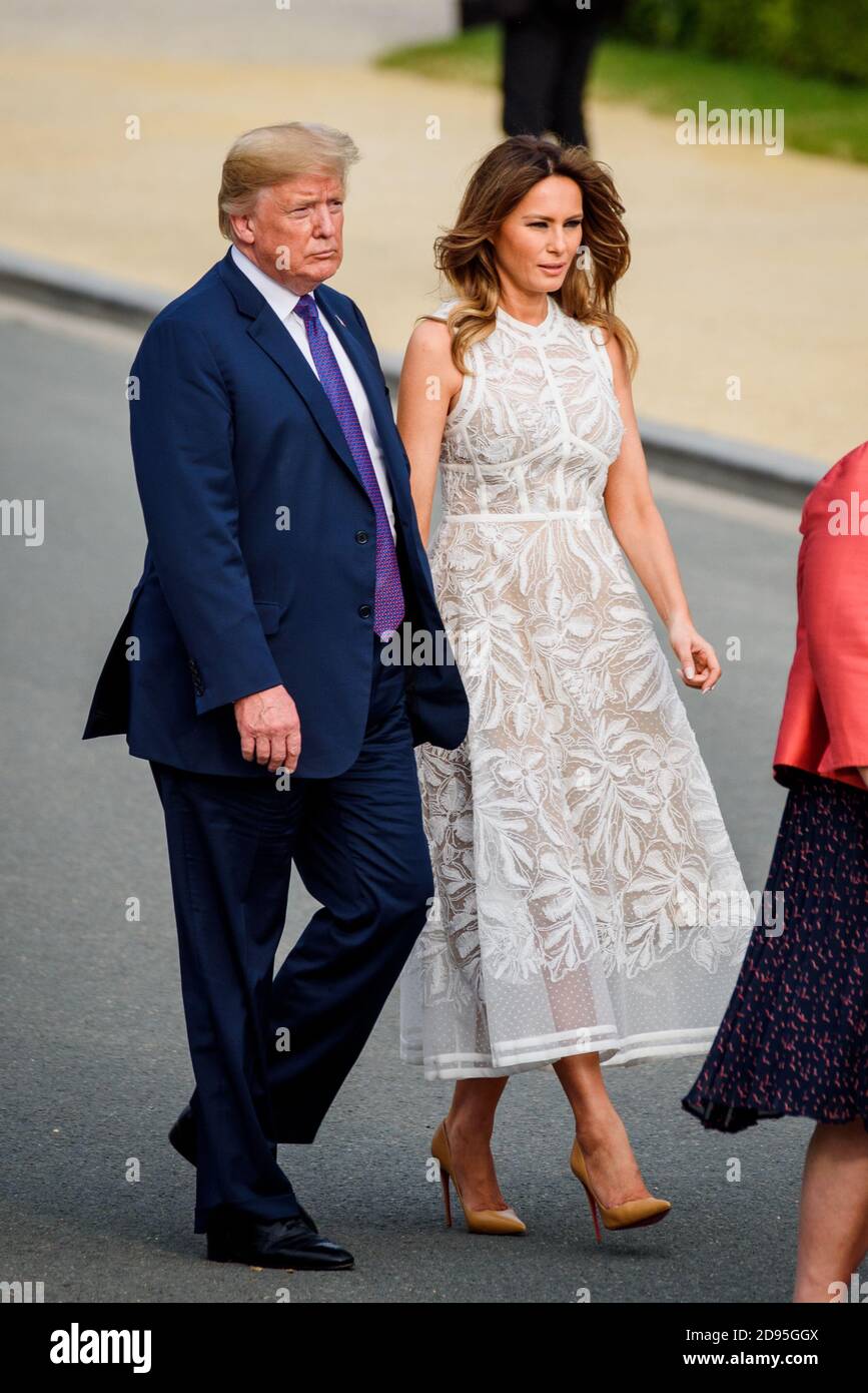 BRUXELLES, BELGIQUE. 11 juillet 2018. Melania Trump (R), première dame des États-Unis d'Amérique et Donald Trump (L), président des États-Unis d'Amérique les dirigeants du monde arrivent pour un dîner de travail, lors DU SOMMET de l'OTAN (Organisation du Traité de l'Atlantique Nord) 2018) Banque D'Images